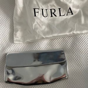 Furla Silver Clutch Bag